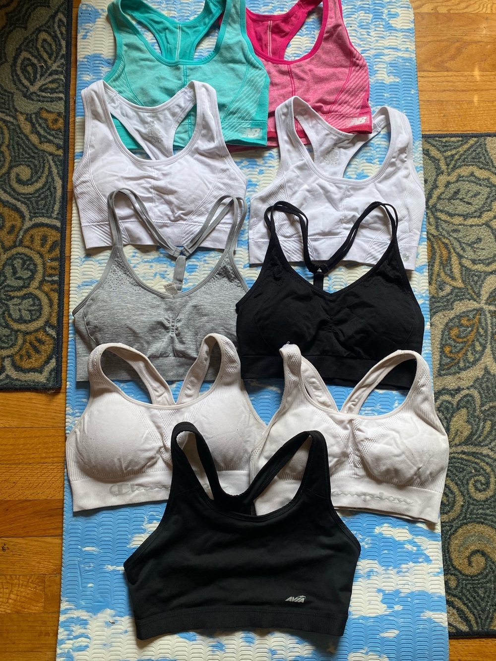 Assorted Women’s Sports Bras - White, Black, Gray, Pink, Teal